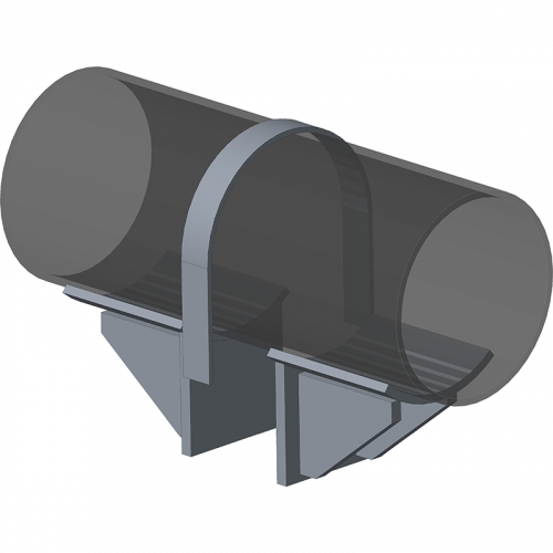 Опора неподвижная хомутовая с дополнительными упорами для тепловых сетей ТС-669.00.00 720х270х490 мм Серия 5.903-13 выпуск 7-95 54,5 кг